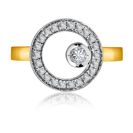 Кольцо из желтого золота с бриллиантами