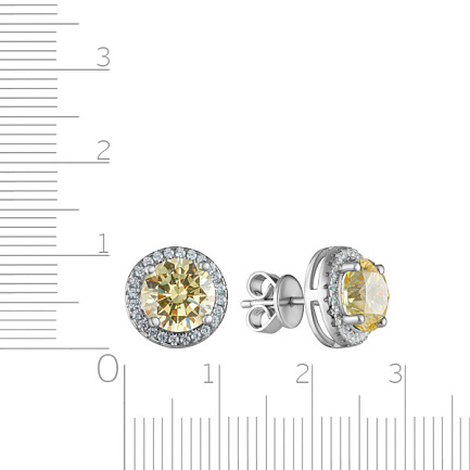 Серьги из серебра с фианитом