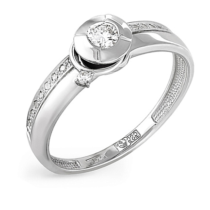 Кольцо из белого золота с бриллиантами