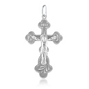 Крест ручной работы из белого золота