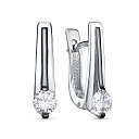 Серьги с английским замком из серебра с фианитами