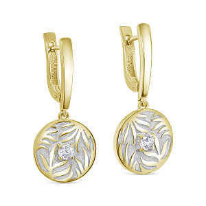 Серьги с английским замком из серебра с фианитами