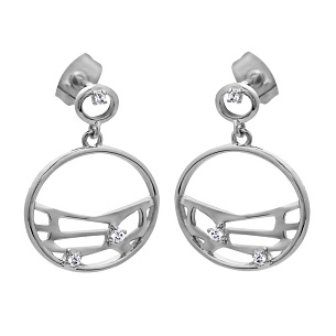 Серьги из серебра с фианитами