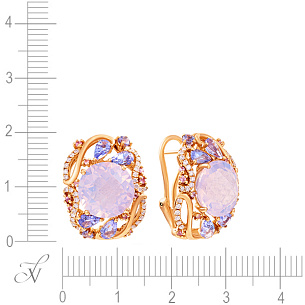 Серьги из красного золота с сапфиром