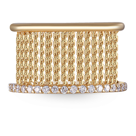 Кольцо из желтого золота с бриллиантами