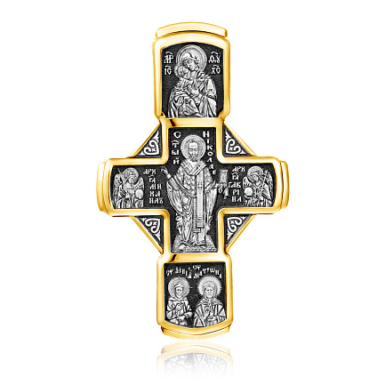 Крест из серебра с позолотой