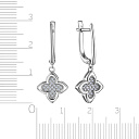 Серьги с английским замком из белого золота с бриллиантами