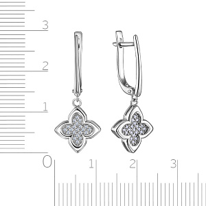 Серьги с английским замком из белого золота с бриллиантами