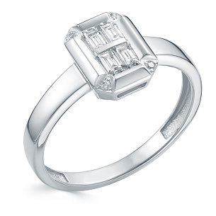 Кольцо из белого золота с бриллиантом