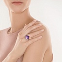 Кольцо из красного золота с аметистом