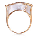 Кольцо из красного золота с бриллиантами, перламутром