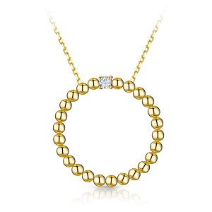 Колье из желтого золота с фианитом