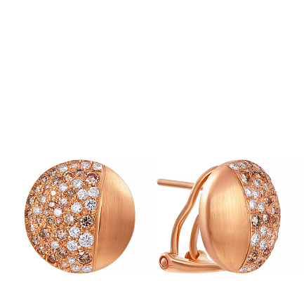 Серьги из красного золота с бриллиантами