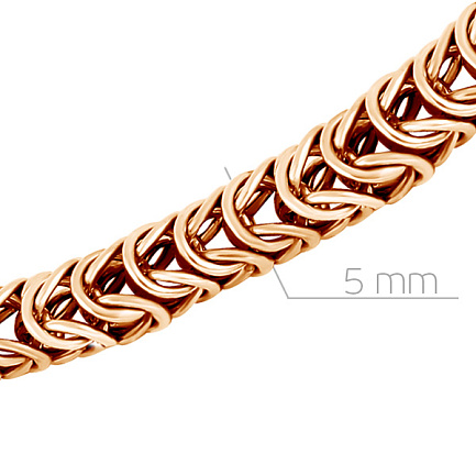 Цепь ручной работы из красного золота, плетение бриз
