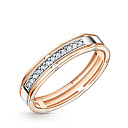 Кольцо обручальное из красного золота с бриллиантами