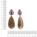 Серьги из желтого золота с корундами, рубинами