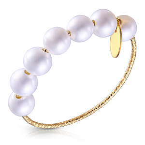 Кольцо из желтого золота с жемчугом