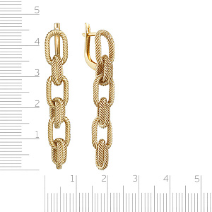 Серьги с английским замком из желтого золота