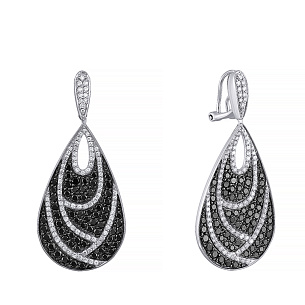 Серьги из белого золота с бриллиантами