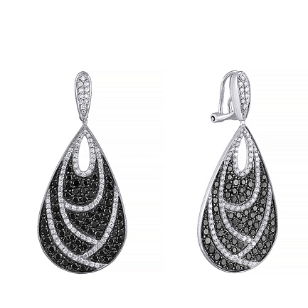 Серьги из белого золота с бриллиантами