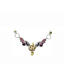 Колье из комбинированного золота с бриллиантами, рубинами