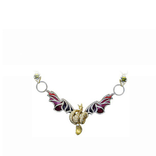 Колье из комбинированного золота с эмалью