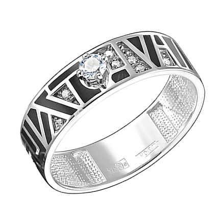 Кольцо из белого золота с бриллиантами