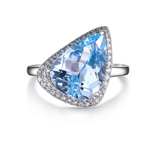 Кольцо из белого золота с топазом