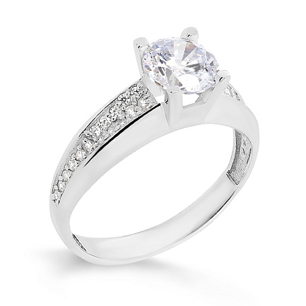 Кольцо из серебра с фианитами