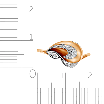 Кольцо из красного золота с фианитом
