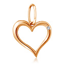 Подвеска из красного золота с бриллиантом