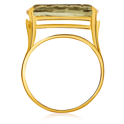 Кольцо из желтого золота с аметистом