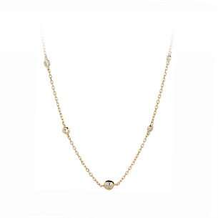 Колье из желтого золота с фианитом