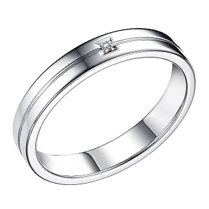 Кольцо из серебра с бриллиантом