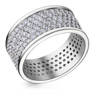 Кольцо из серебра с фианитом