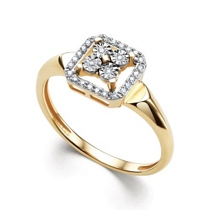 Кольцо из желтого золота с бриллиантом