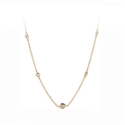 Колье из желтого золота с фианитами