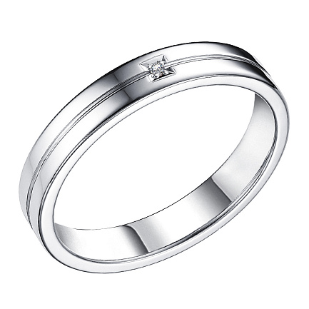 Кольцо из серебра с бриллиантом