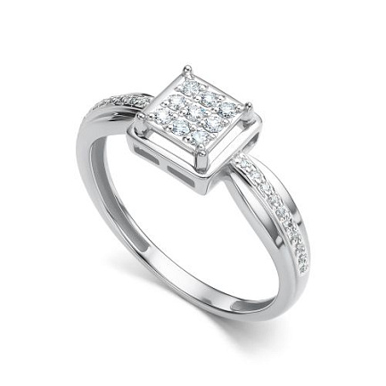 Кольцо из белого золота с бриллиантами