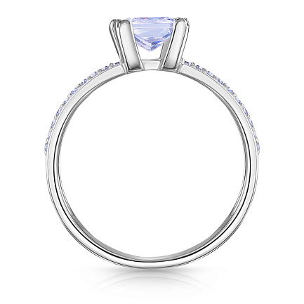 Кольцо из серебра с фианитом