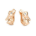 Серьги с английским замком из красного золота с бриллиантами