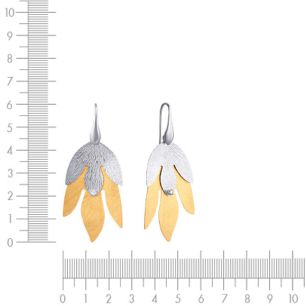 Серьги из серебра с фианитом