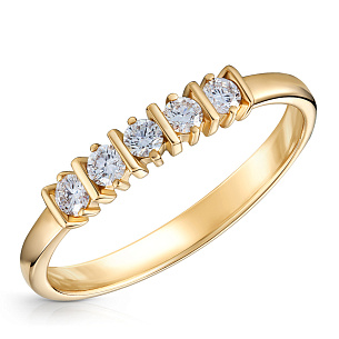 Кольцо из желтого золота с бриллиантом