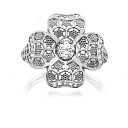 Кольцо из серебра с фианитами