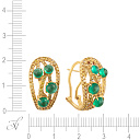 Серьги из желтого золота с бриллиантами, изумрудами