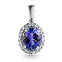 Подвеска из белого золота с бриллиантами, танзанитом
