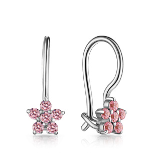 Серьги с французским замком из серебра