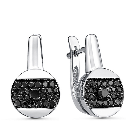 Серьги из белого золота с бриллиантами