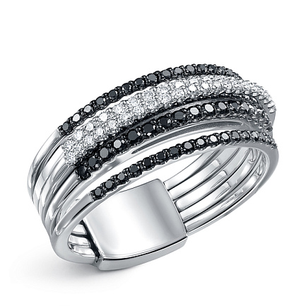 Кольцо из белого золота с бриллиантами