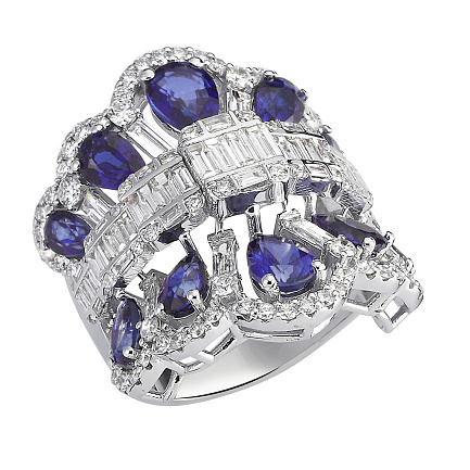 Кольцо из белого золота с бриллиантами